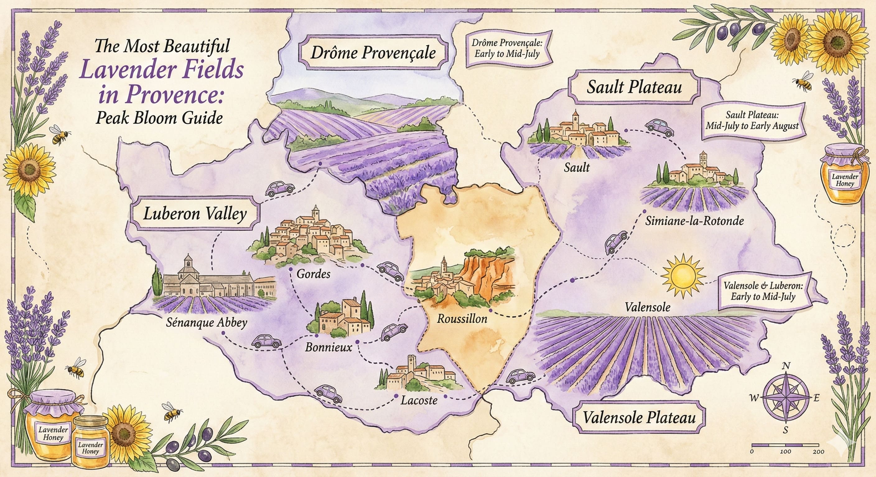Beautiful lavender fields in Provence showing the importance of respecting working farms
